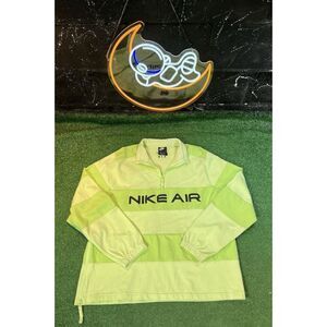 Nike Air‎ Long Sleeve Men's Fleece 1/4 Zip Pullover Sweatshirt Lime Green LG